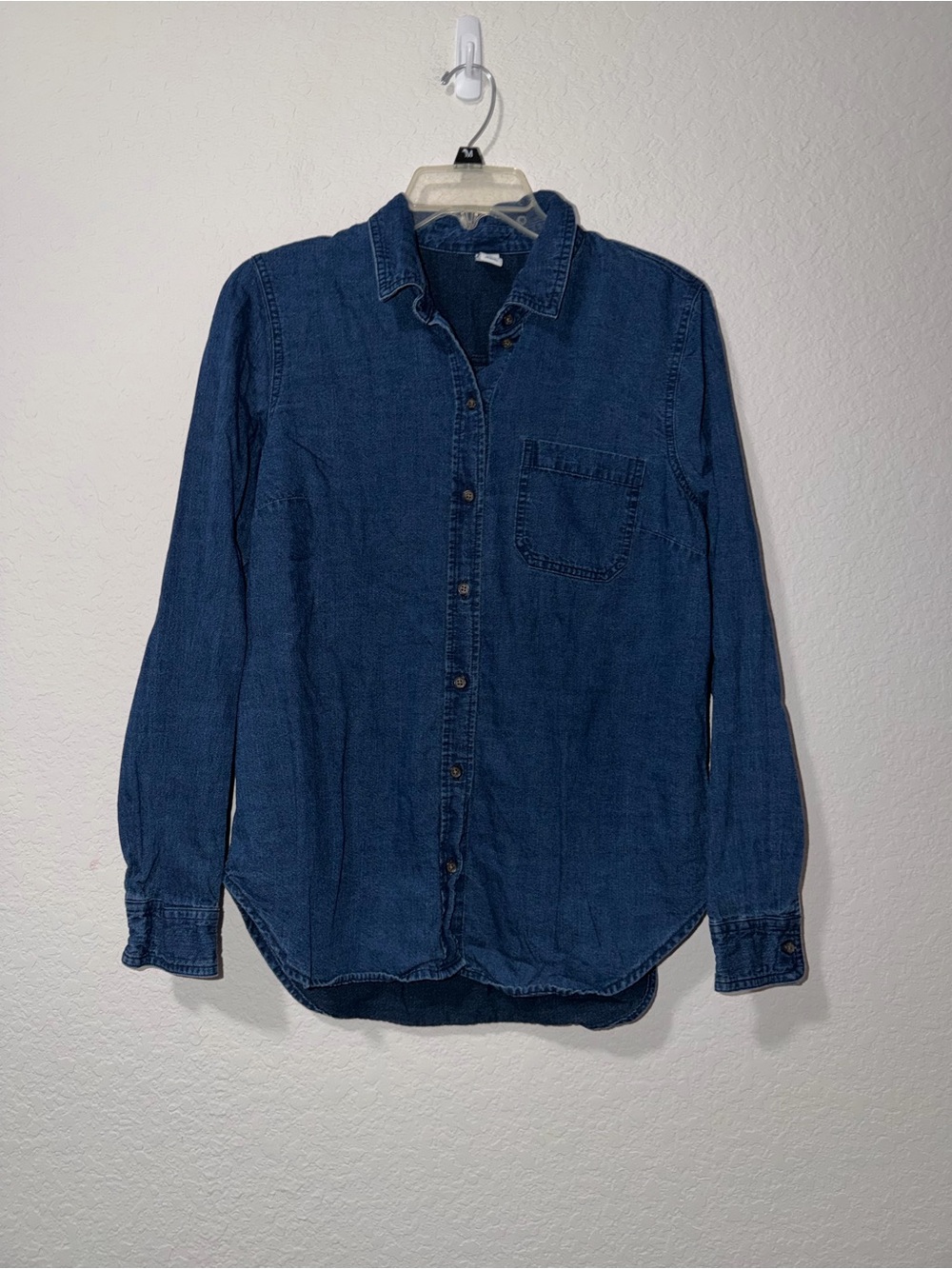 Old Navy Dark Blue Denim Button-Down Shirt